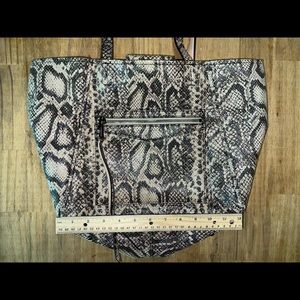 Aimee Kestenberg Iridescent Snake Print Tote Bag Genuine Leather Pre-Owned